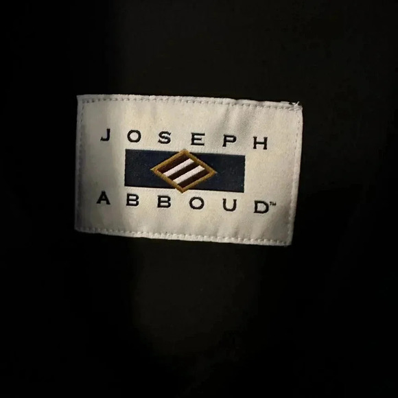 JOSEPH ABBOUD MENS BLACK TRENCH COAT JACKET SUIT OVERCOAT SIZE 46 L WINTER - Picture 8 of 8